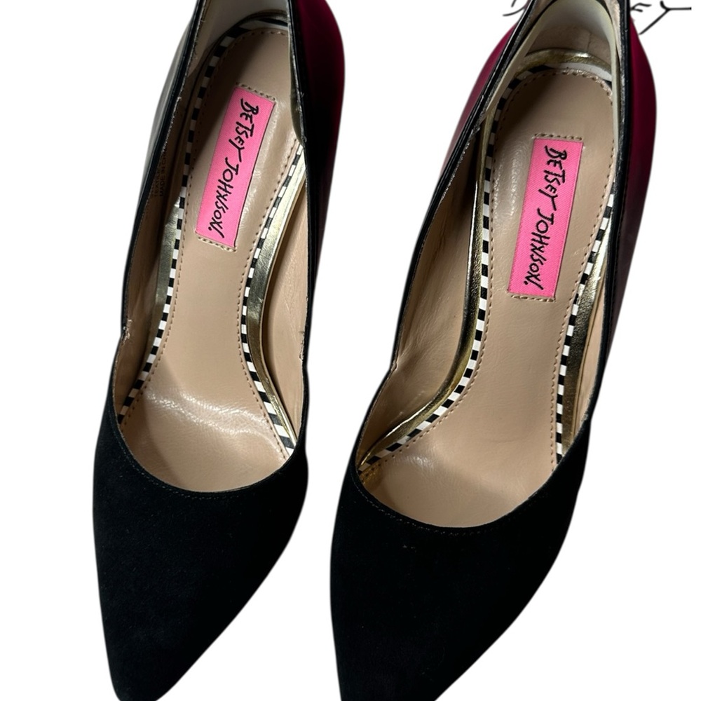 Betsey Johnson Black and Red Heels